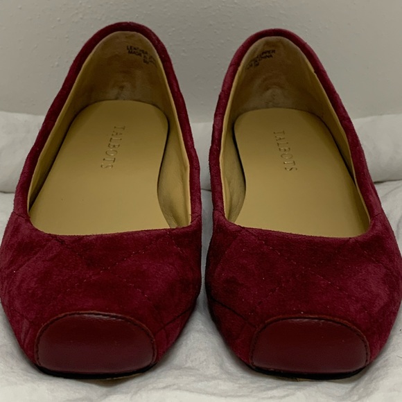 Talbots burgundy suede ballet flats, size 5M - Picture 2 of 7